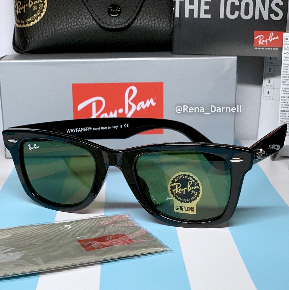 RayBan Wayfarer RB2140 Black New - Picture 4 of 16